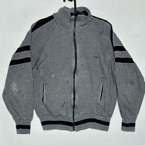 Vintage Artist Dior Gray and Black Zip-Up Cardigan Tracksuit